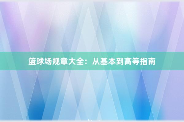 篮球场规章大全：从基本到高等指南